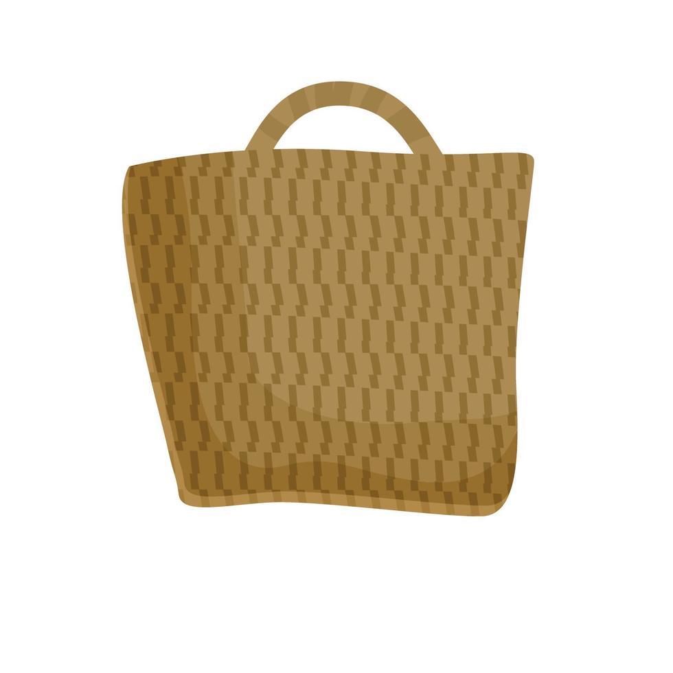 Rope bag icon cartoon vector. Natural jute vector
