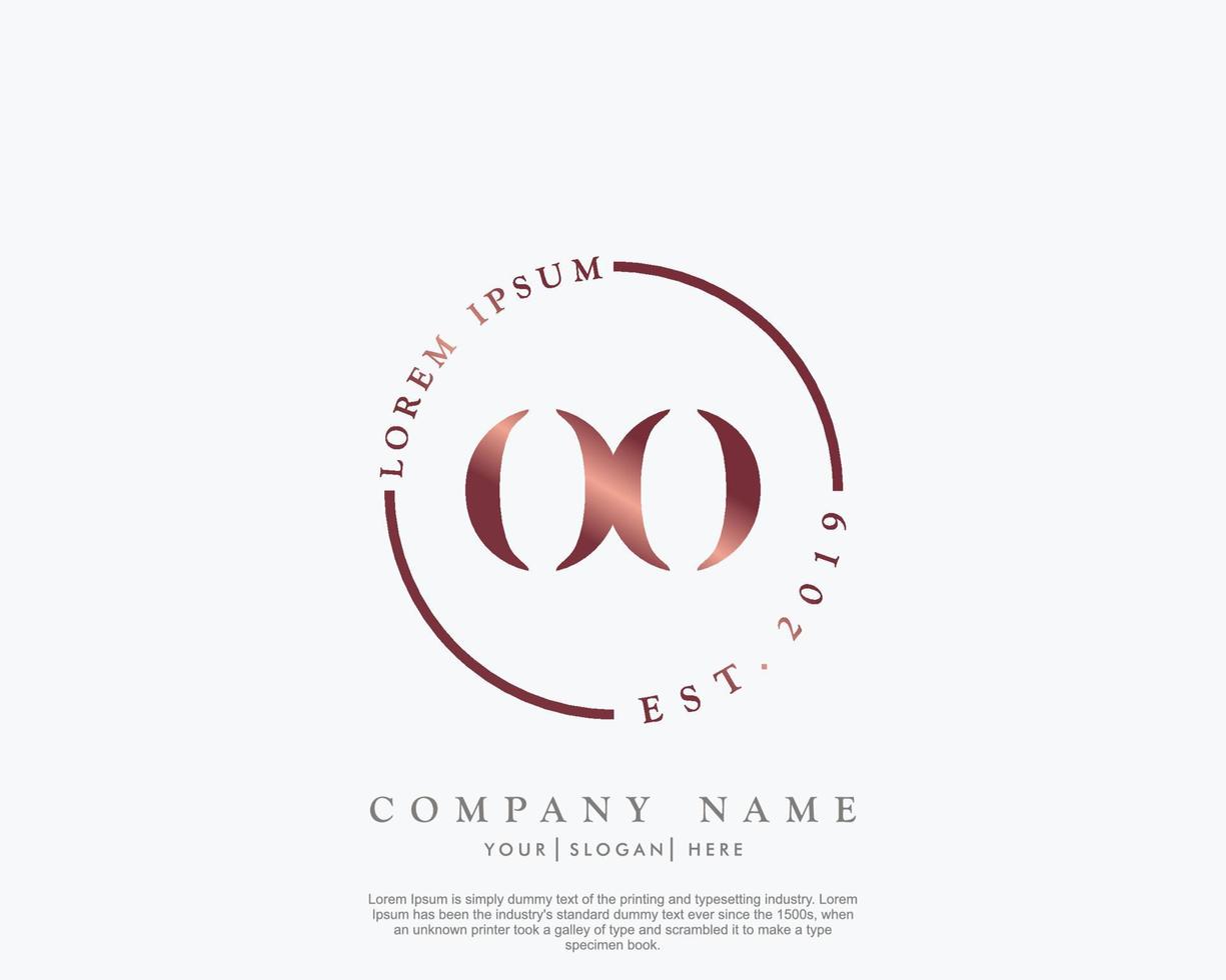 Initial letter OO Feminine logo beauty monogram and elegant logo design, handwriting logo of initial signature, wedding, fashion, floral and botanical with creative template vector