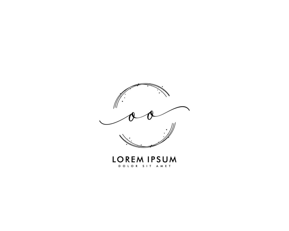 letra inicial oo logotipo femenino monograma de belleza y elegante diseño de logotipo, logotipo de escritura a mano de firma inicial, boda, moda, floral y botánica con plantilla creativa vector