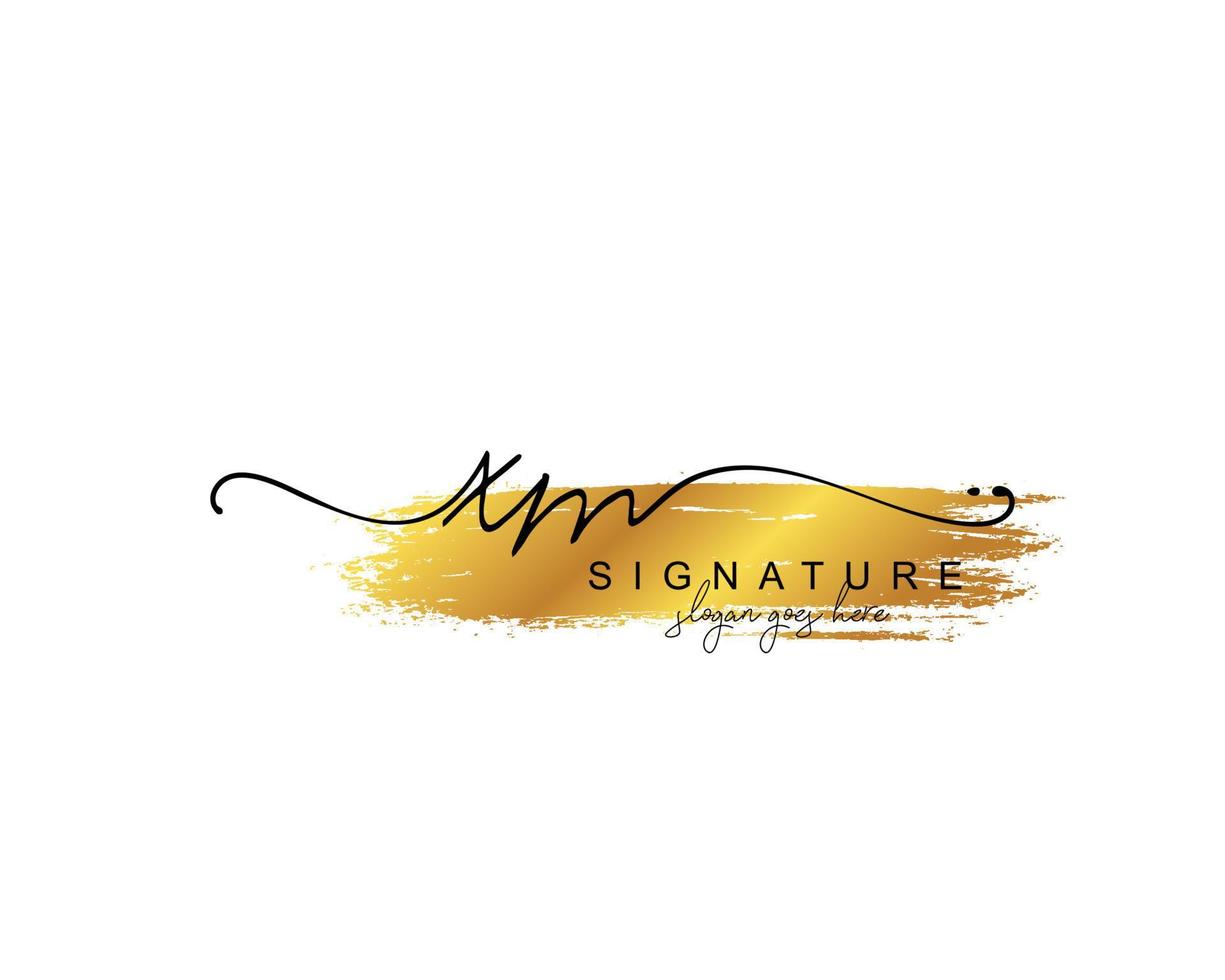 Initial XM beauty monogram and elegant logo design, handwriting logo of initial signature, wedding, fashion, floral and botanical with creative template. vector