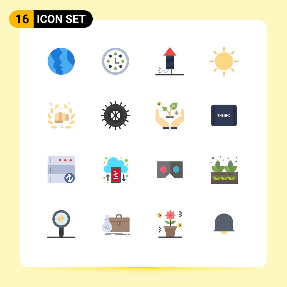 Pictogram Set of 16 Simple Flat Colors of tool layout wreath interface holiday Editable Pack of Creative Vector Design Elements