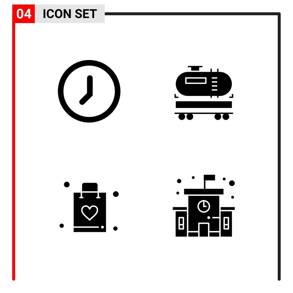 4 iconos generales para el diseño de sitios web, impresión y aplicaciones móviles 4 símbolos de glifos signos aislados en fondo blanco Paquete de 4 iconos vector