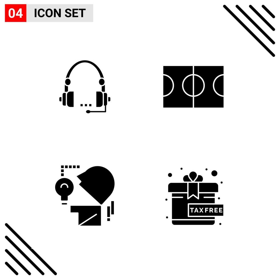 Pixle Perfect Set of 4 Solid Icons Glyph Icon Set for Webite Designing and Mobile Applications Interface vector