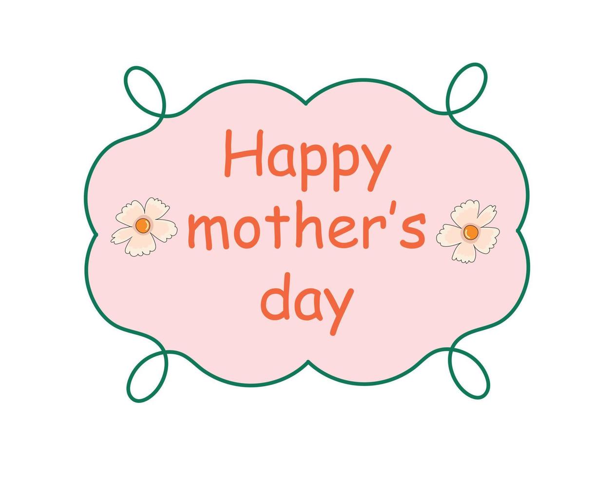 Greetings In A Curvy Frame. Happy Mother's Day Decorative Design vector