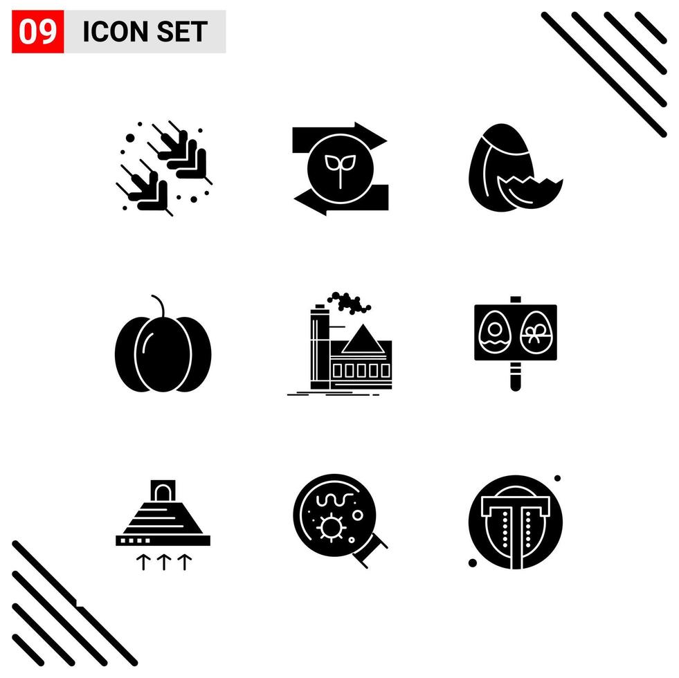 Pixle Perfect Set of 9 Solid Icons Glyph Icon Set for Webite Designing and Mobile Applications Interface vector