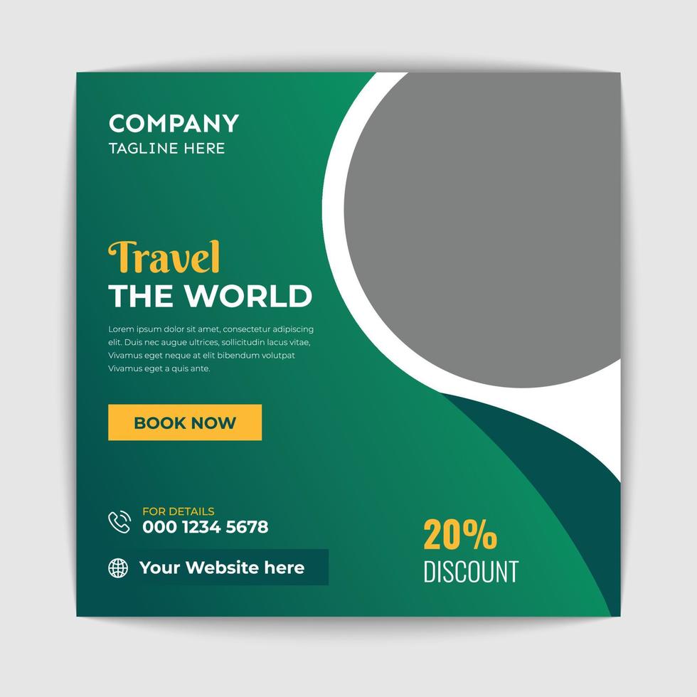 Travel social media banner vector