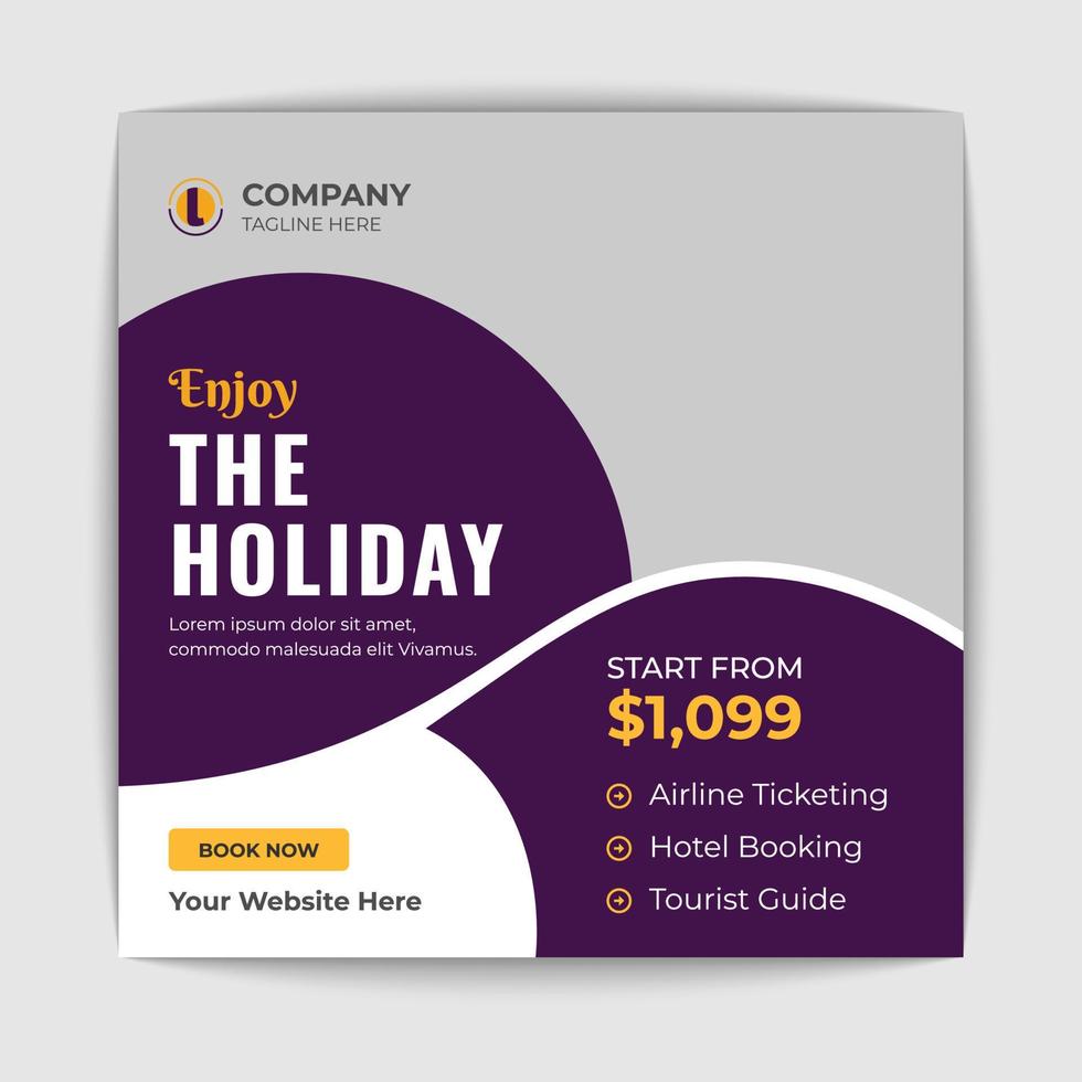 Travel social media banner vector