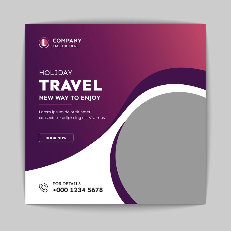 Travel social media banner vector