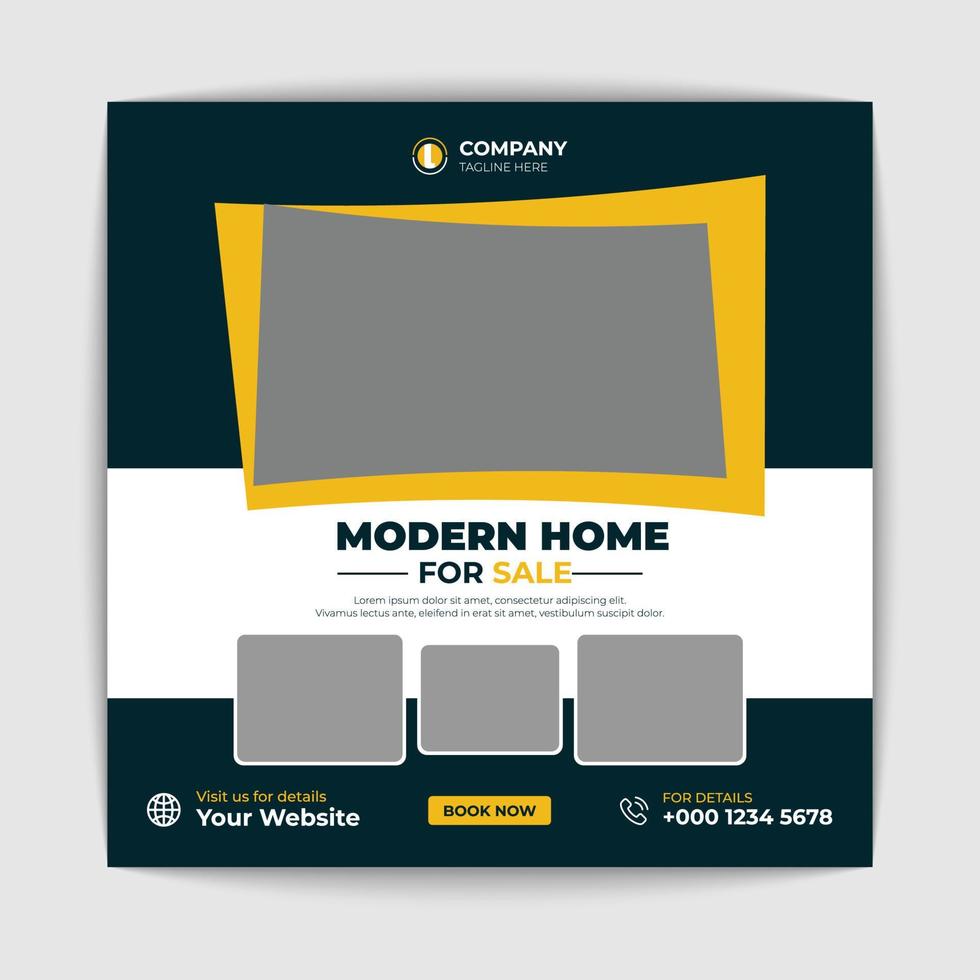 Real estate social media banner vector