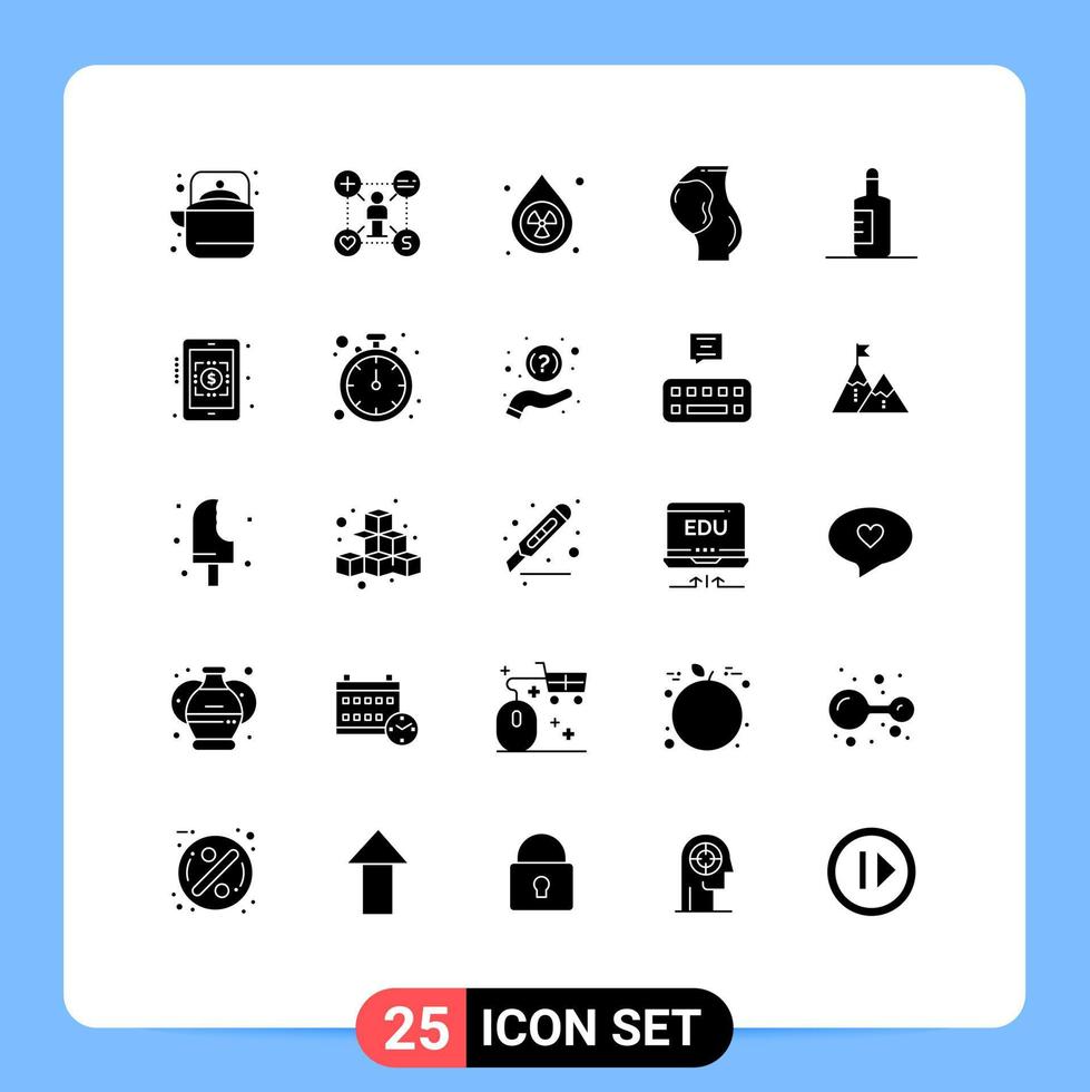 Modern Set of 25 Solid Glyphs and symbols such as obstetrics pregnant add pregnancy environment Editable Vector Design Elements