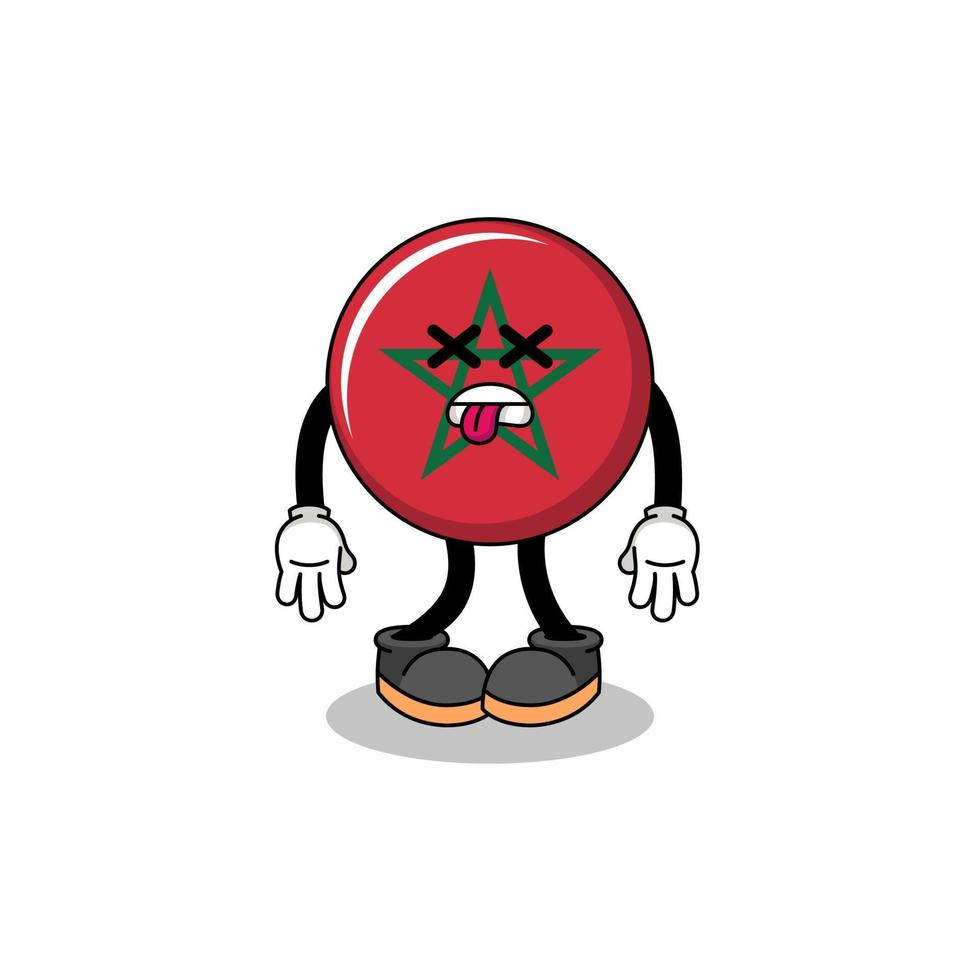 morocco flag mascot illustration is dead vector