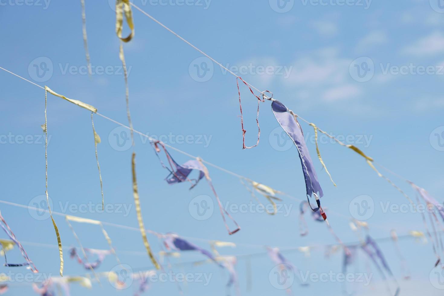 Old festival decoration flag sky background photo