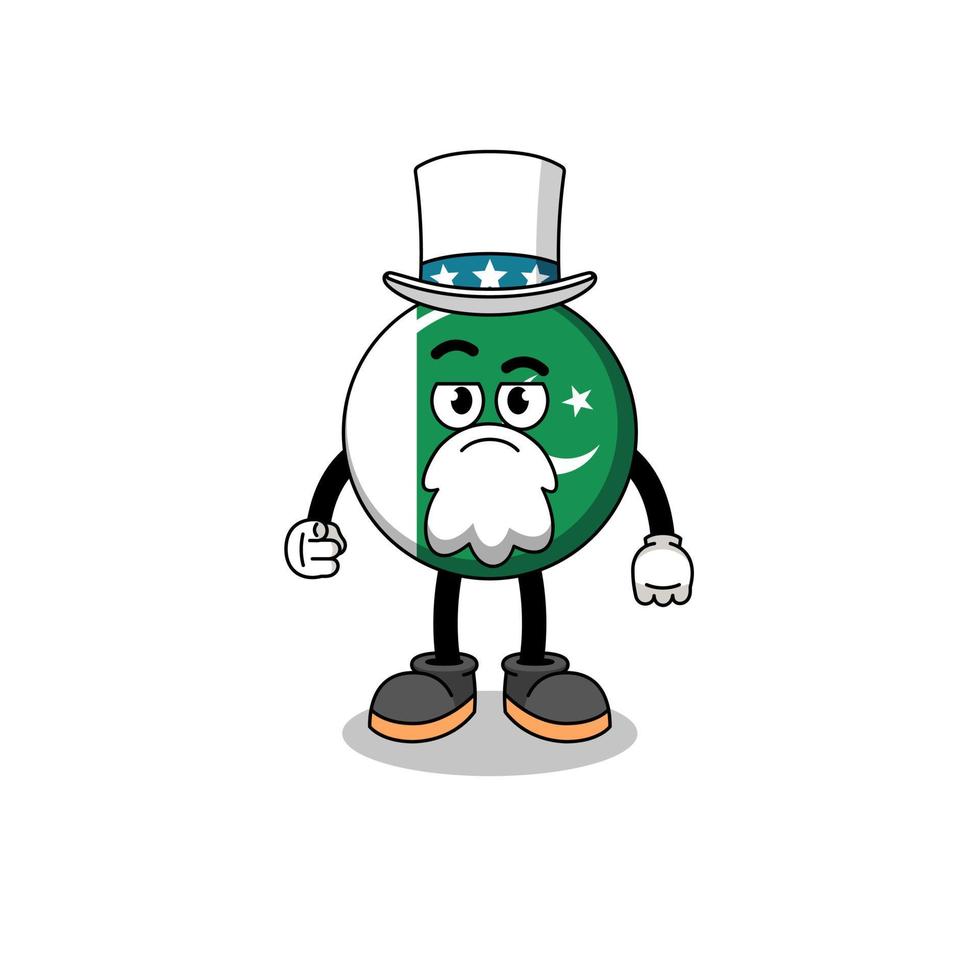 Illustration of pakistan flag cartoon with i want you gesture vector