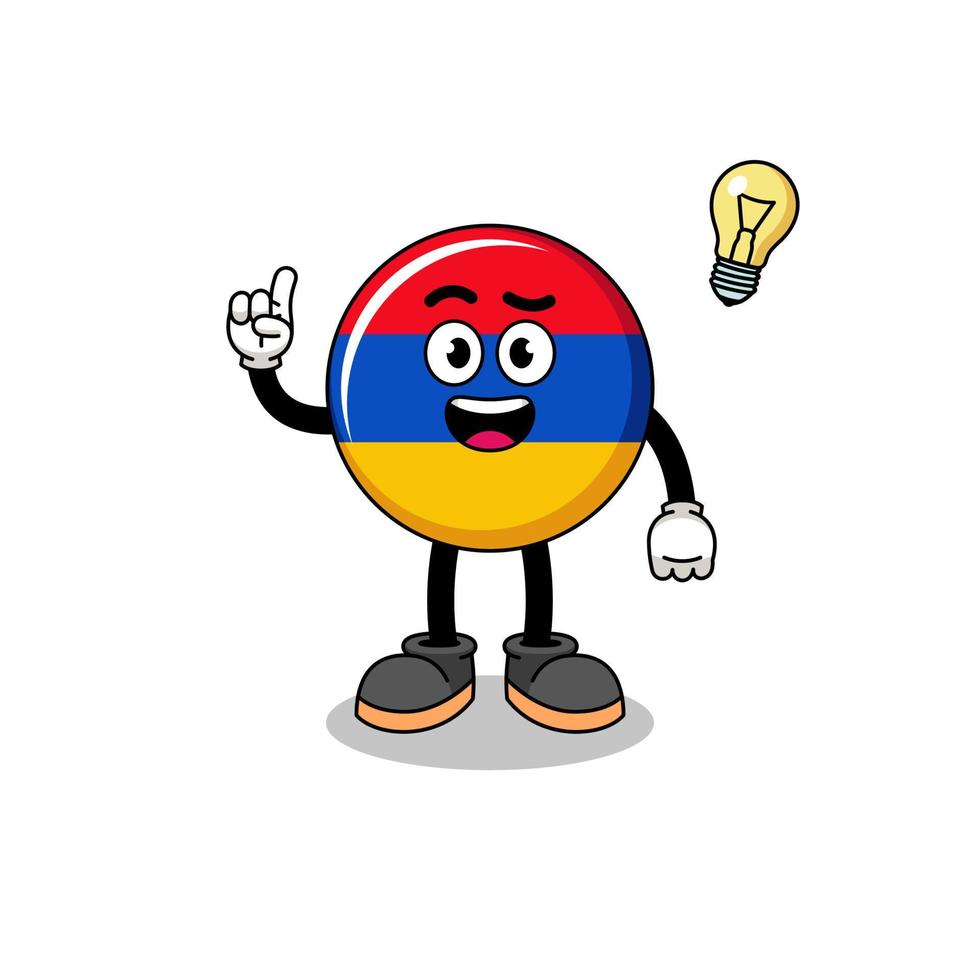 armenia flag cartoon with get an idea pose vector