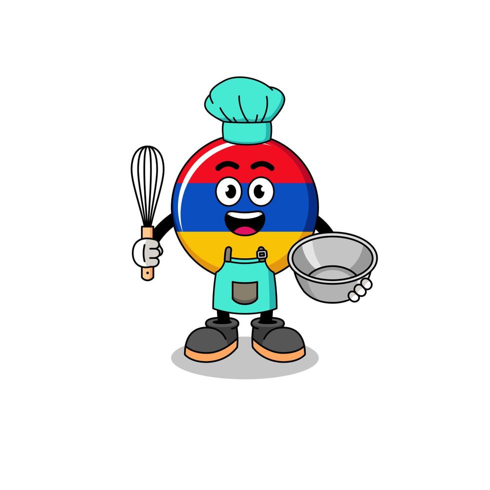 Illustration of armenia flag as a bakery chef vector