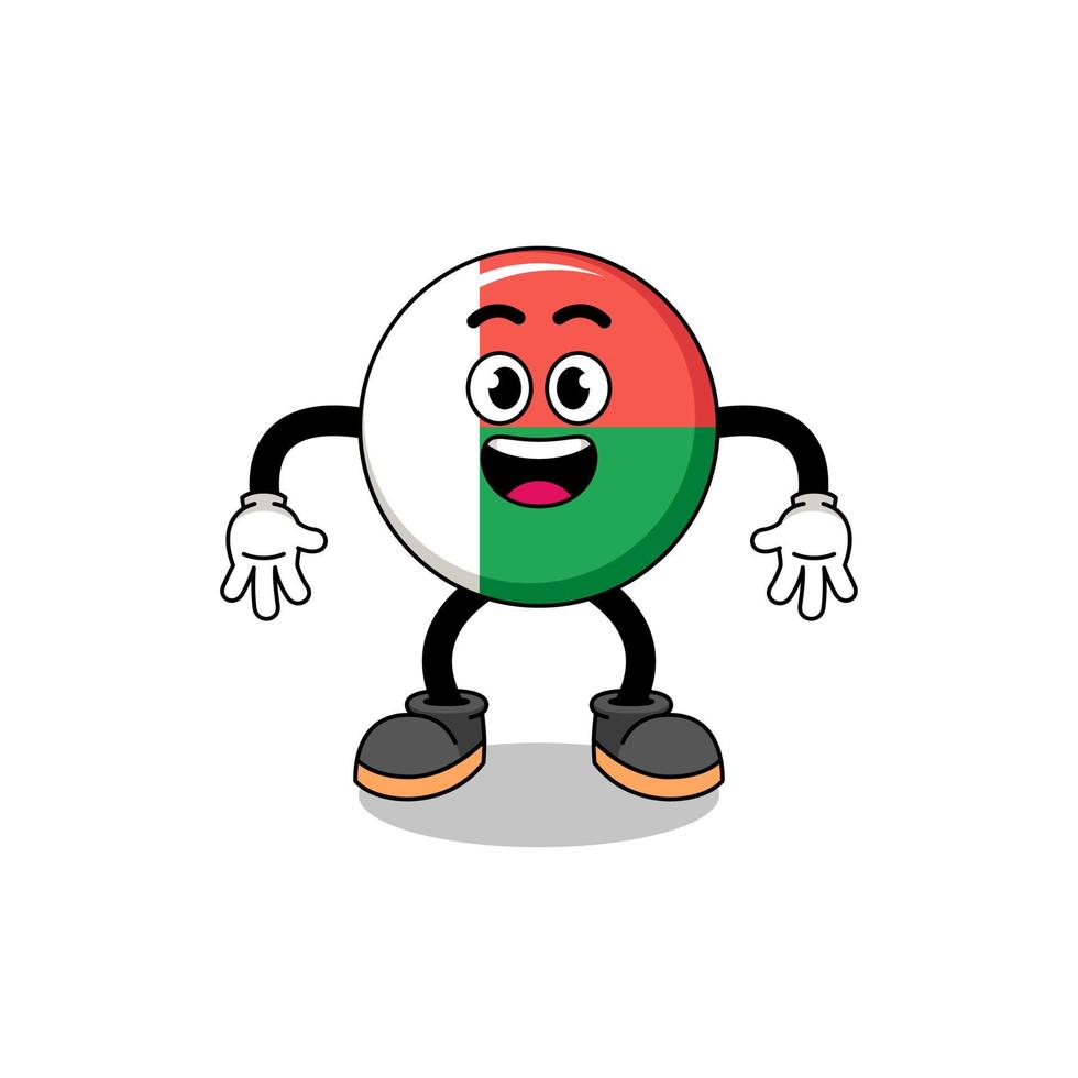 madagascar flag cartoon with surprised gesture vector