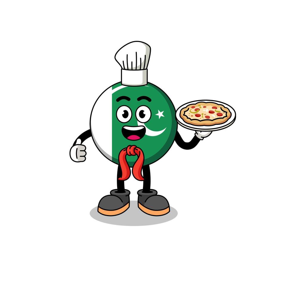 Illustration of pakistan flag as an italian chef vector