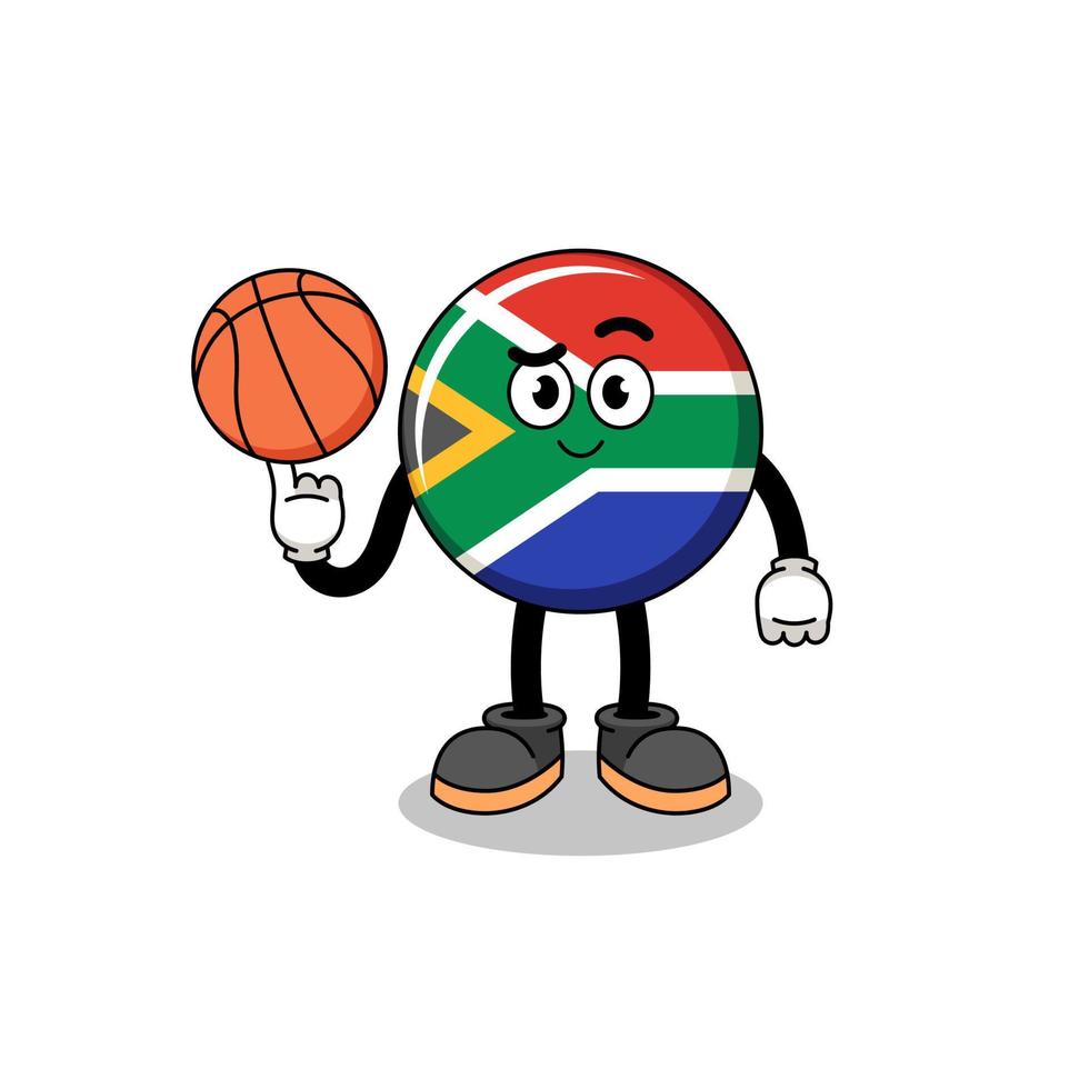 south africa flag illustration as a basketball player vector