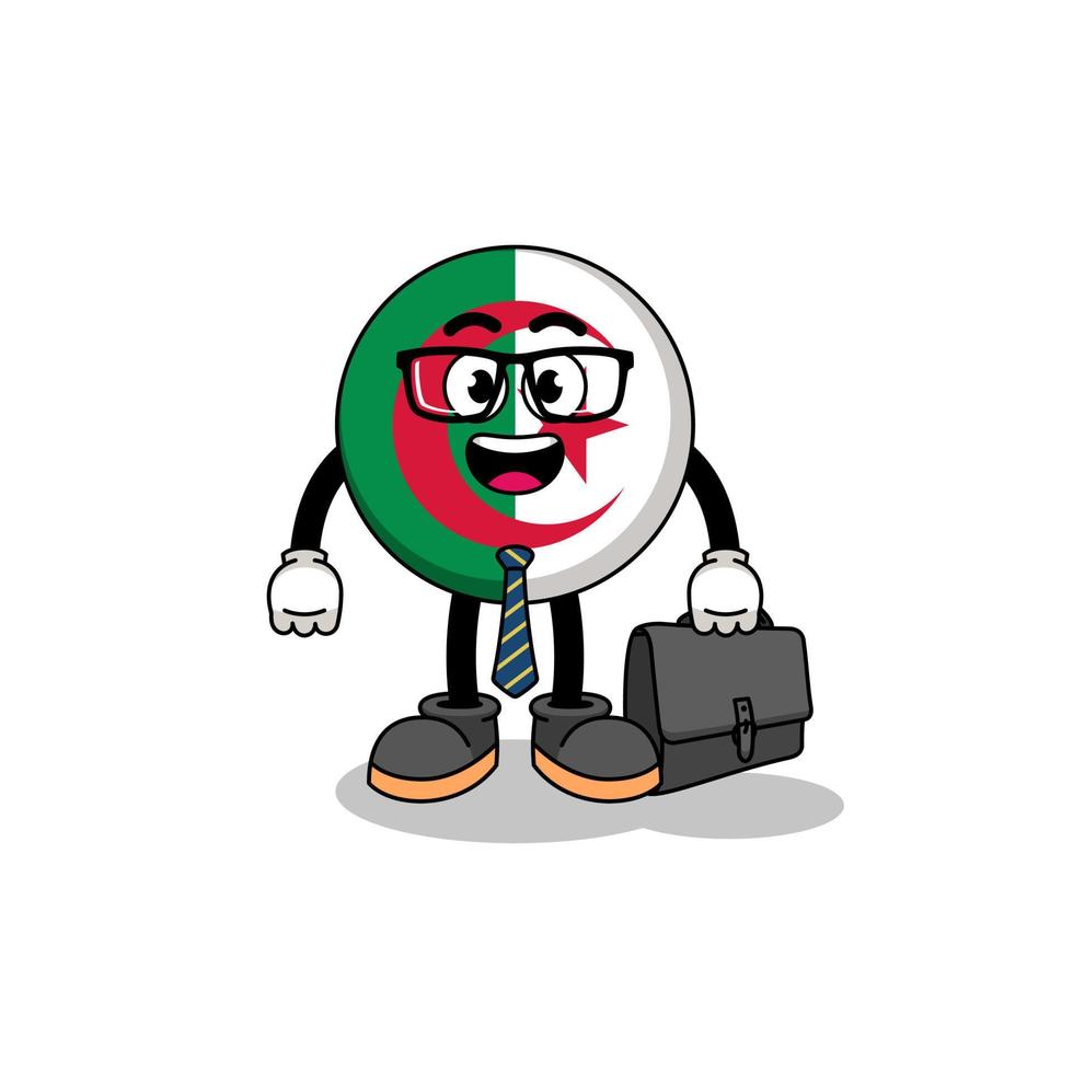mascota de la bandera de Argelia como hombre de negocios vector