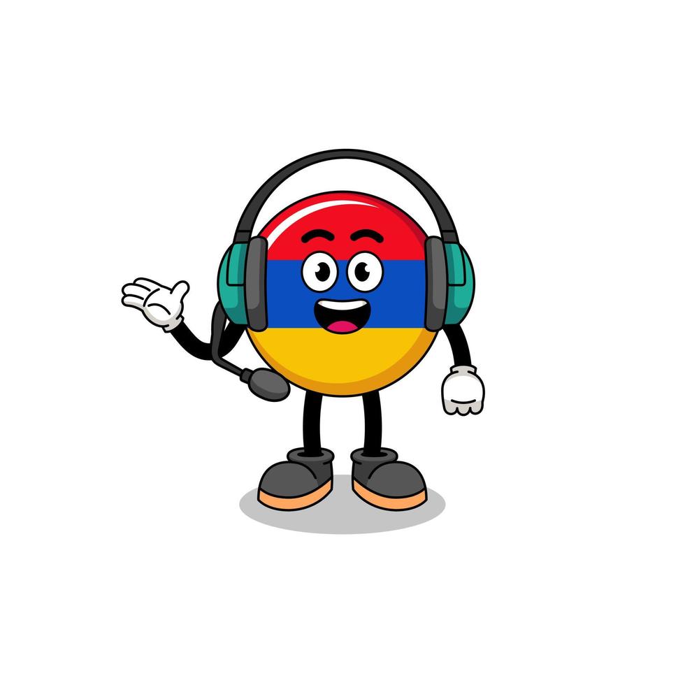 Mascot Illustration of armenia flag as a customer services vector