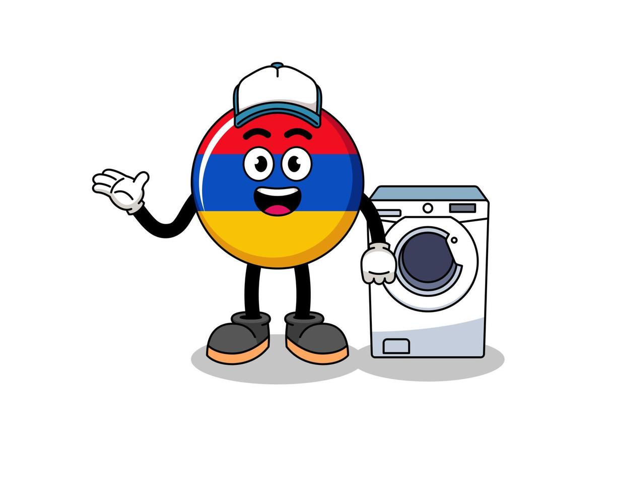 ilustración de la bandera de armenia como un hombre de lavandería vector