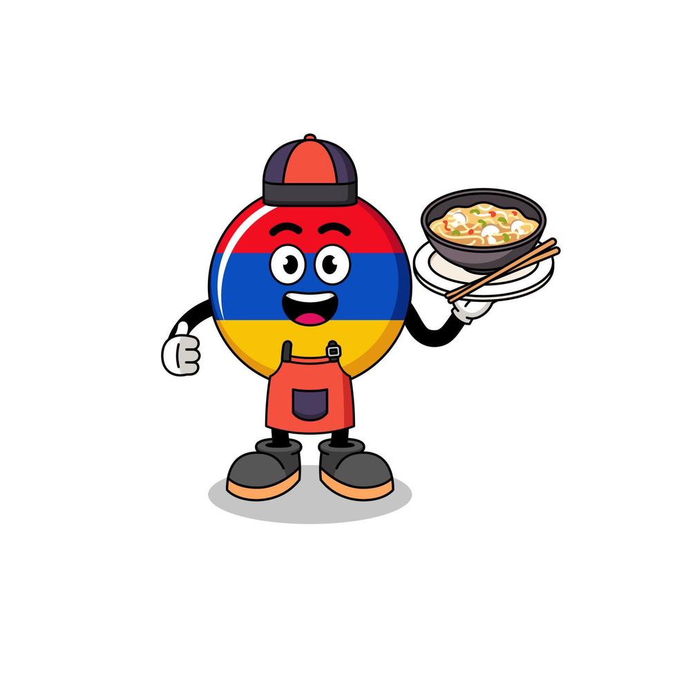 Illustration of armenia flag as an asian chef vector