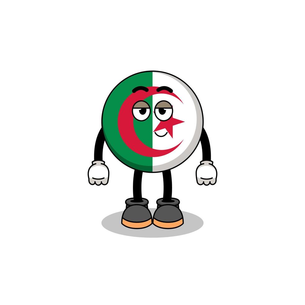 algeria flag cartoon couple with shy pose vector