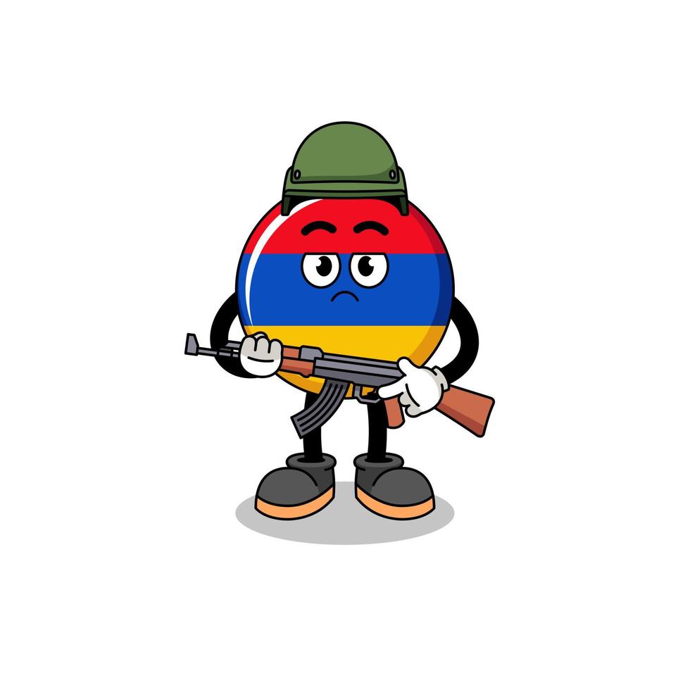 Cartoon of armenia flag soldier vector