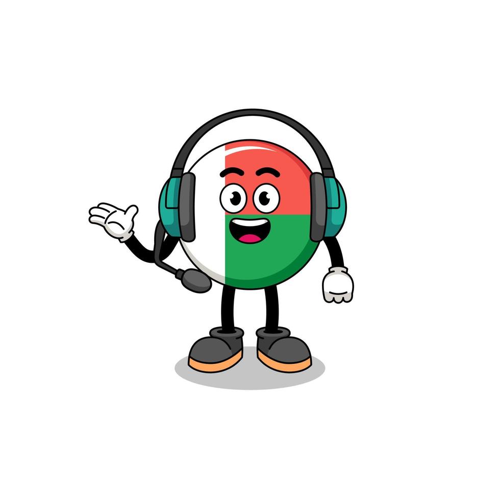 Mascot Illustration of madagascar flag as a customer services vector