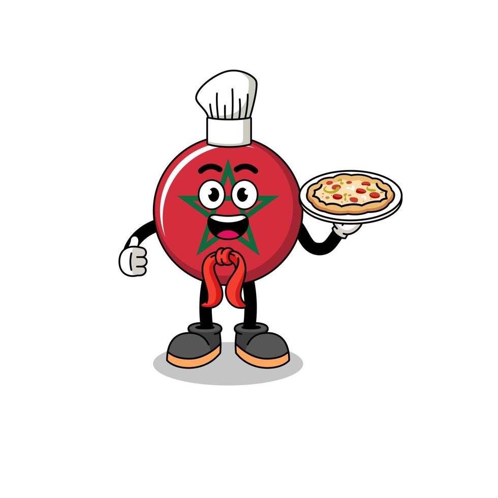 Illustration of morocco flag as an italian chef vector