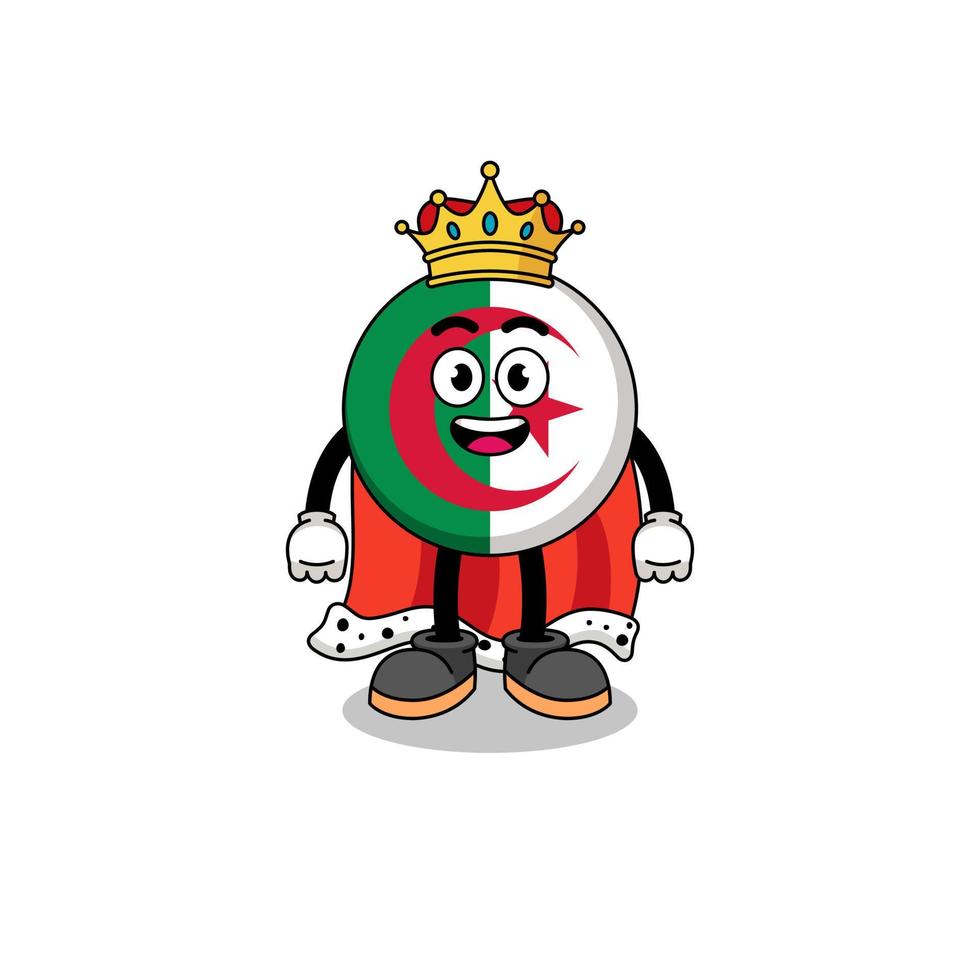 Mascot Illustration of algeria flag king vector