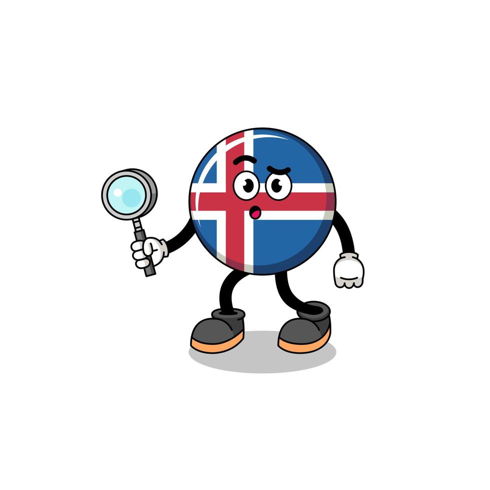 Mascot of iceland flag searching vector