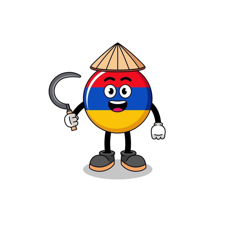 Illustration of armenia flag as an asian farmer vector