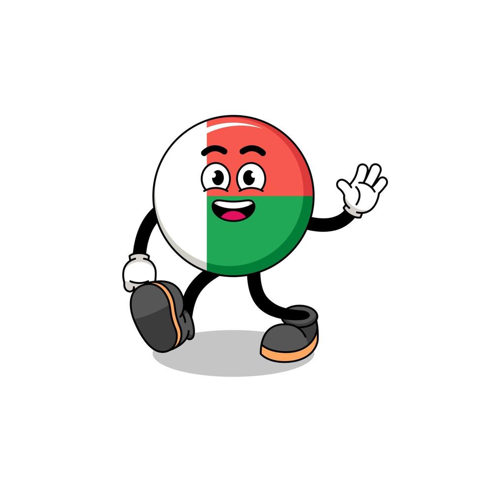 madagascar flag cartoon walking vector