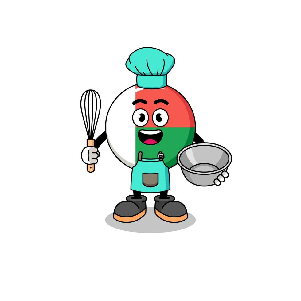 Illustration of madagascar flag as a bakery chef vector