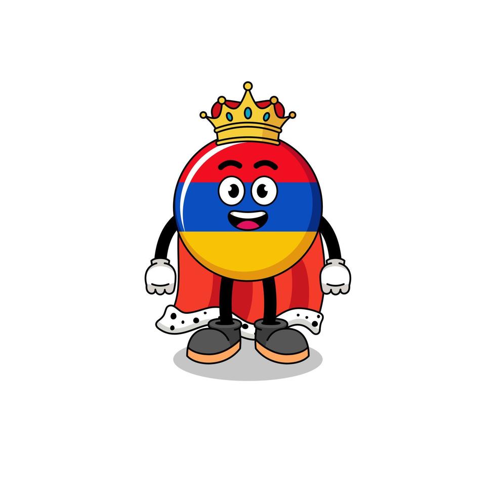 ilustración de la mascota del rey de la bandera de armenia vector