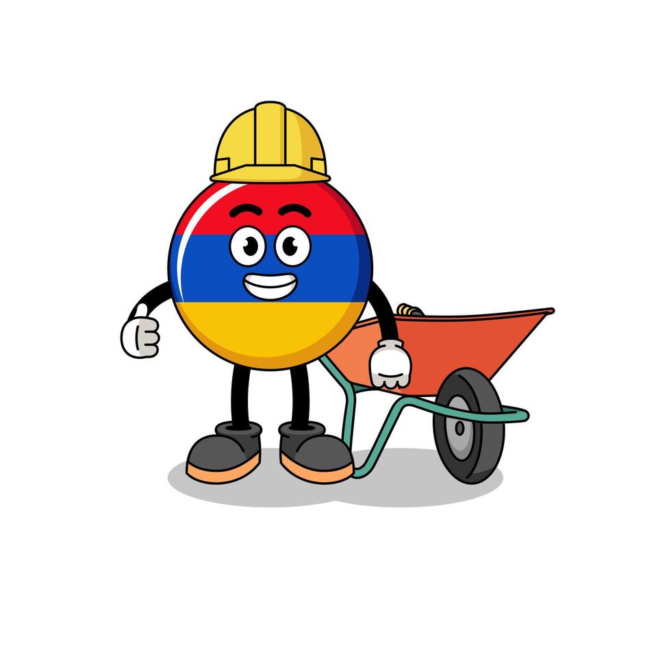 armenia flag cartoon as a contractor vector