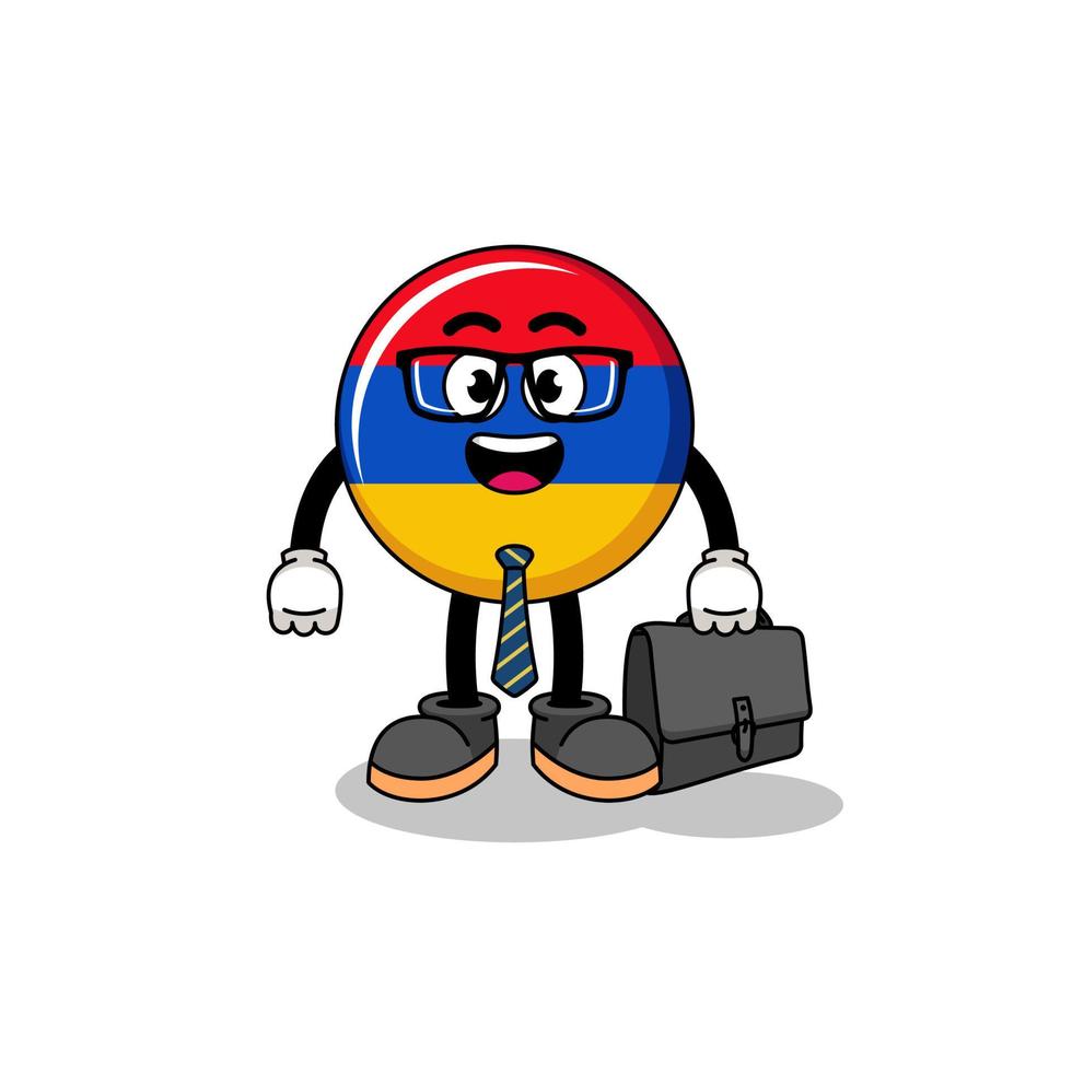 mascota de la bandera de armenia como hombre de negocios vector