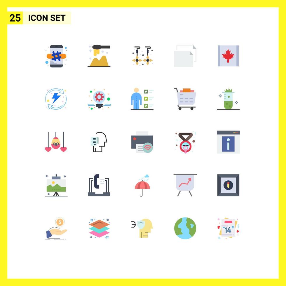 25 Universal Flat Colors Set for Web and Mobile Applications leaf canada drop landscape copy Editable Vector Design Elements