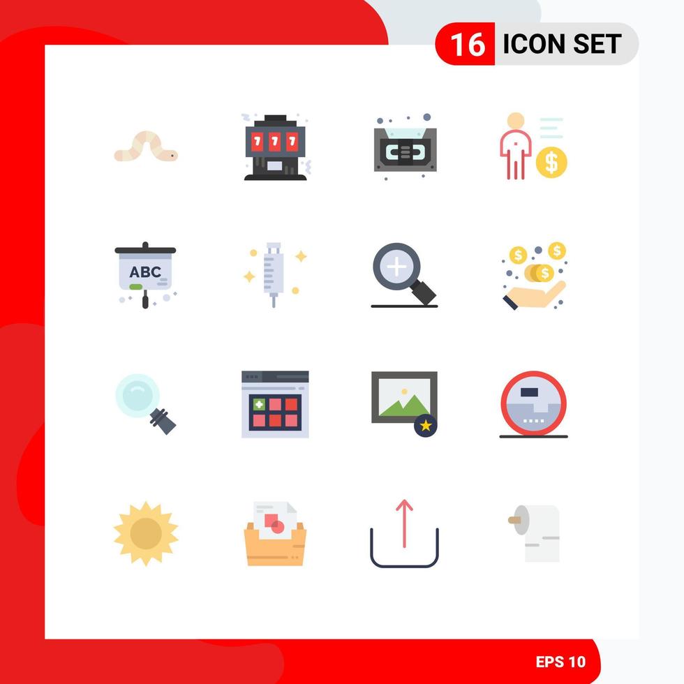 16 Flat Color concept for Websites Mobile and Apps person mind console management recorder Editable Pack of Creative Vector Design Elements