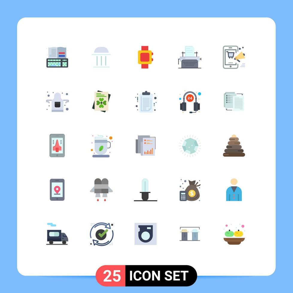 25 iconos creativos, signos y símbolos modernos del instituto de máquinas móviles, impresora de impresión, elementos de diseño vectorial editables vector