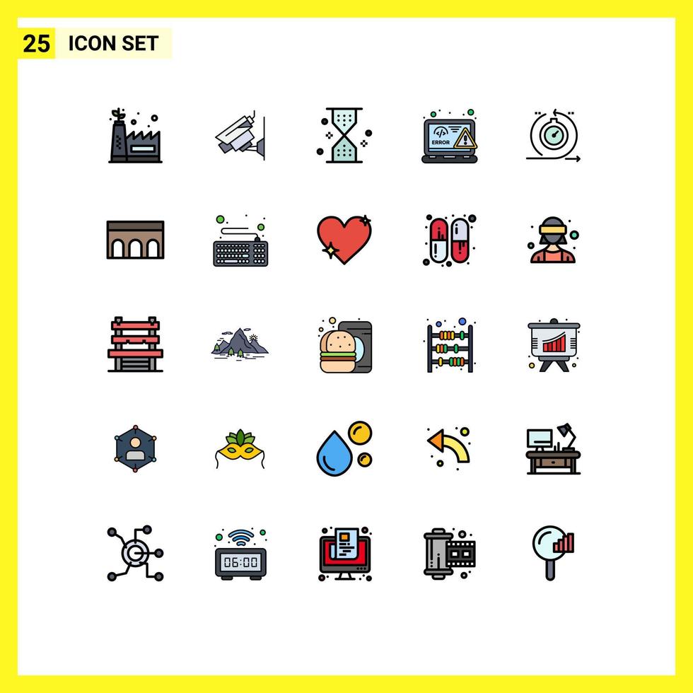 25 Universal Filled line Flat Color Signs Symbols of agile web sand html coding Editable Vector Design Elements