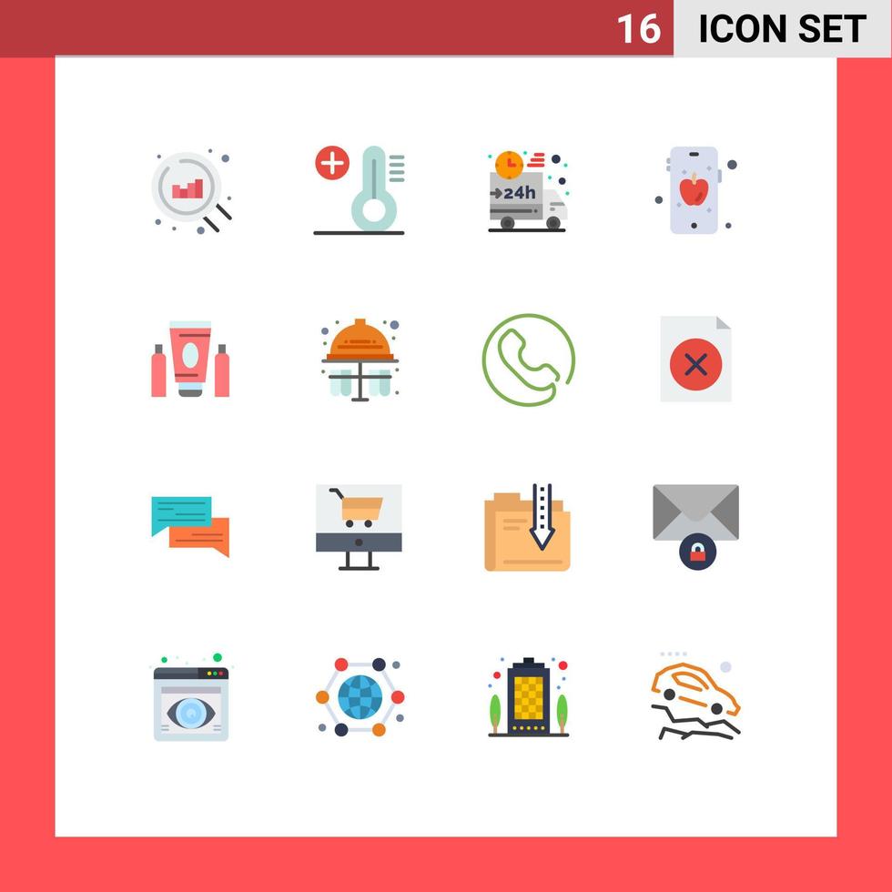 16 Creative Icons Modern Signs and Symbols of healthcare cream truck sport apple Editable Pack of Creative Vector Design Elements