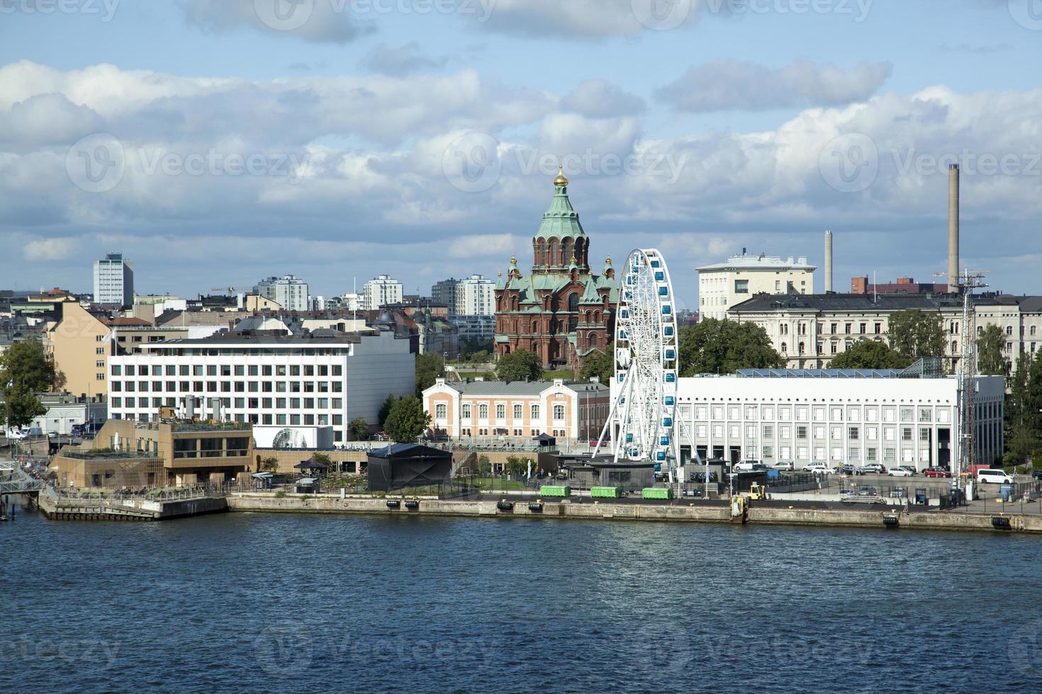 Helsinki Waterfront With A Church And Amusement Park photo