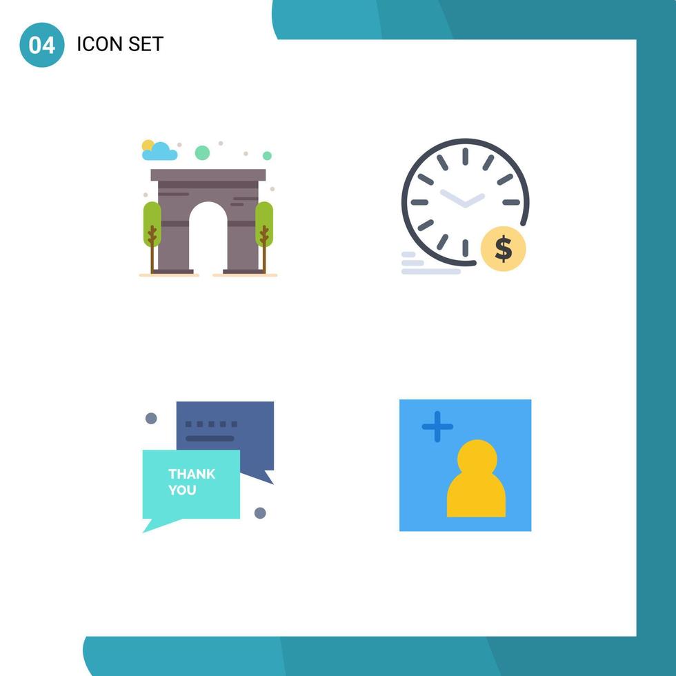 paquete de iconos vectoriales de stock de 4 signos y símbolos de línea para la arquitectura gracias puerta dólar acción de gracias elementos de diseño vectorial editables vector