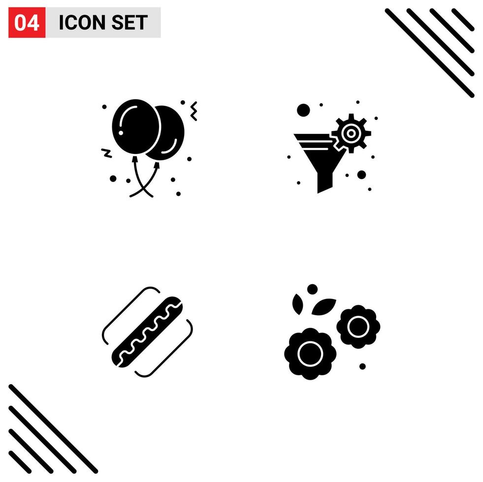 Stock Vector Icon Pack of Line Signs and Symbols for balloons america celebration filter hotdog Editable Vector Design Elements