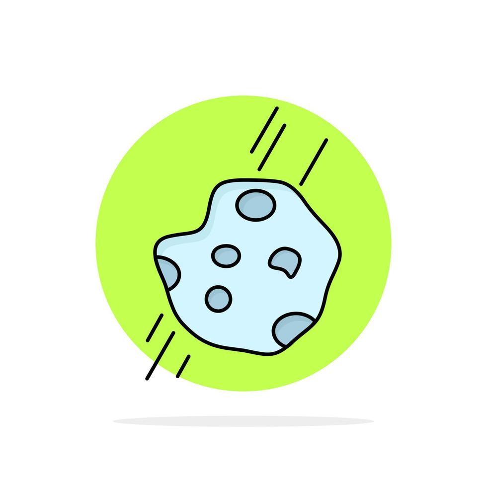 Asteroid astronomy meteor space comet Flat Color Icon Vector