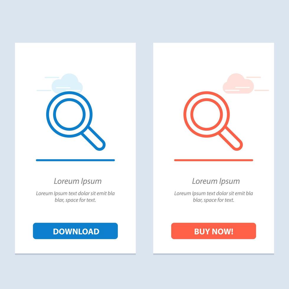 Glass Look Magnifying Search  Blue and Red Download and Buy Now web Widget Card Template vector