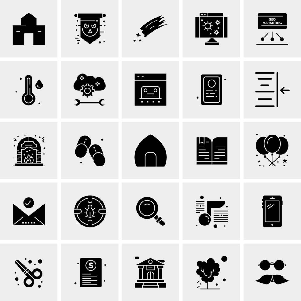 25 iconos de negocios universales vector ilustración de icono creativo para usar en proyectos relacionados con la web y dispositivos móviles