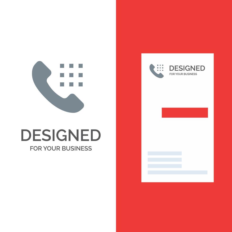 Call Dial Phone Keys Grey Logo Design and Business Card Template vector